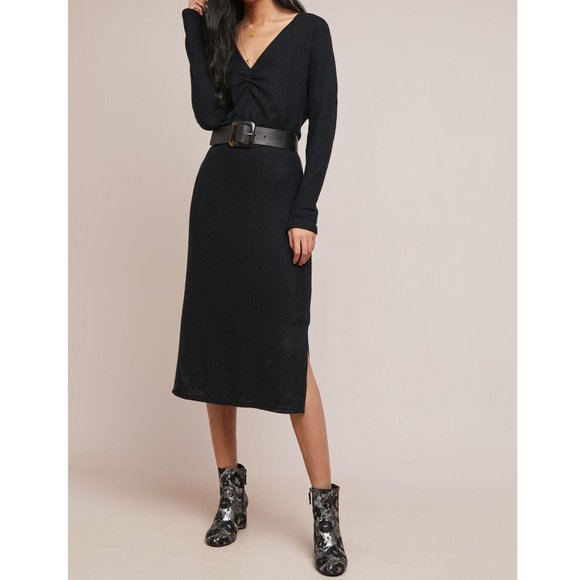Anthropologie Dresses & Skirts - Anthropologie Eri + Ali Winter Splendor Knit Midi Dress Black - Medium